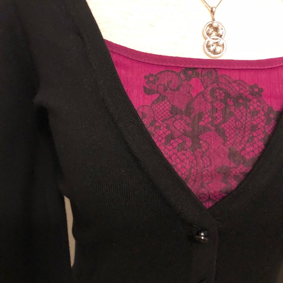 INC Sweater Top with Faux Blouse 💗🖤 - Picture 3 of 7